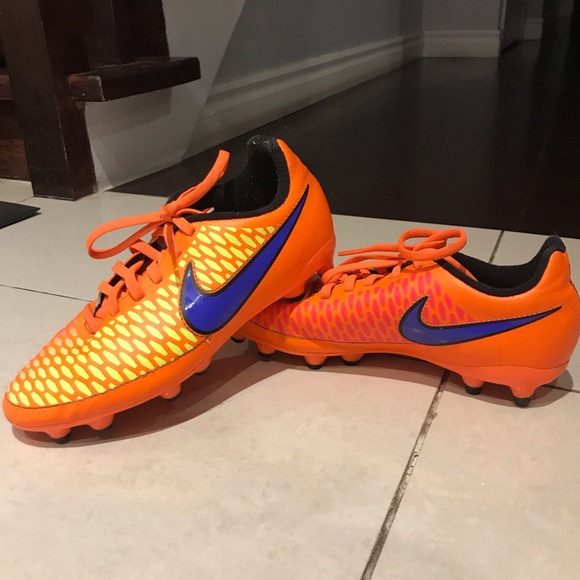Neon Orange Youth Nike Soccer Cleats